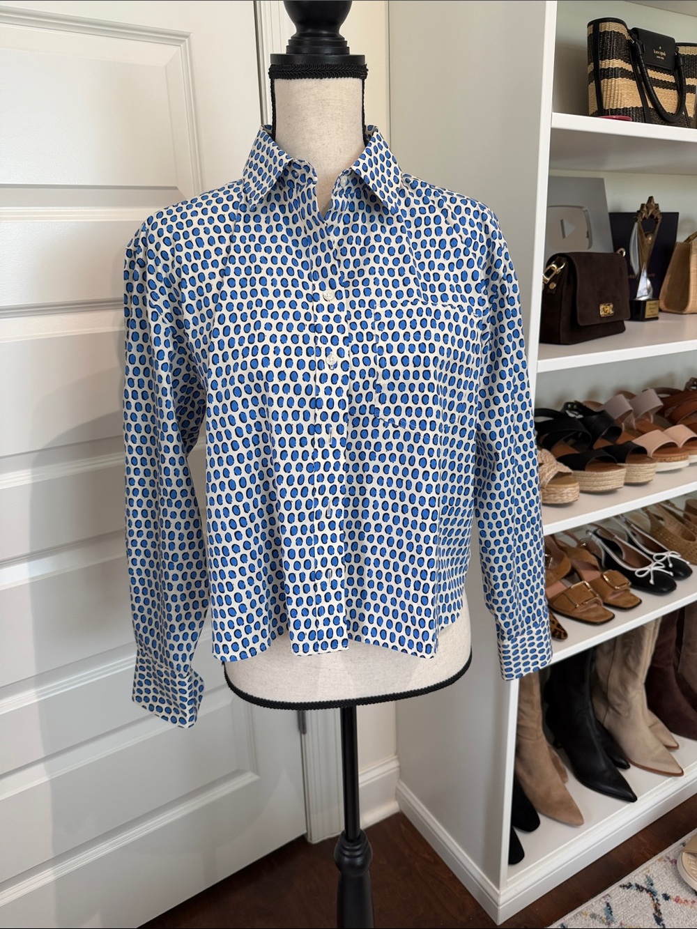 UNTUCKit for her Blue Dot-Print Button-Down Shirt